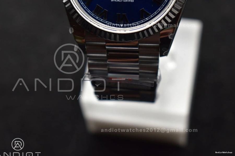 Edition 679 36 Dial Best on Roman BestValue SS DayDate 904L (Gain Steel Bracelet President QF vr3255 V5 Weight) Blue 0108